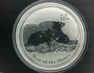 2008 $1 Australia Lunar Series Ii Year Of The Mouse 1 Oz.  999 Silver Coin photo