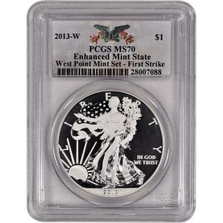 2013 - W American Silver Eagle - Enhanced State - Pcgs Ms70 - First Strike photo