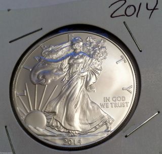 2014 1 Troy Oz.  999 Fine Silver American Eagle $1 Coin photo