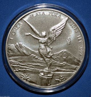 2013 Mexican Libertad 1 Oz.  999 Pure Silver Coin Brilliant Uncirculated photo