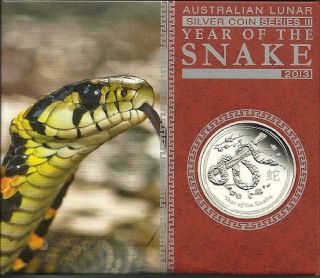 2013 1 Oz Proof Silver Australian Lunar Year Of The Snake And photo