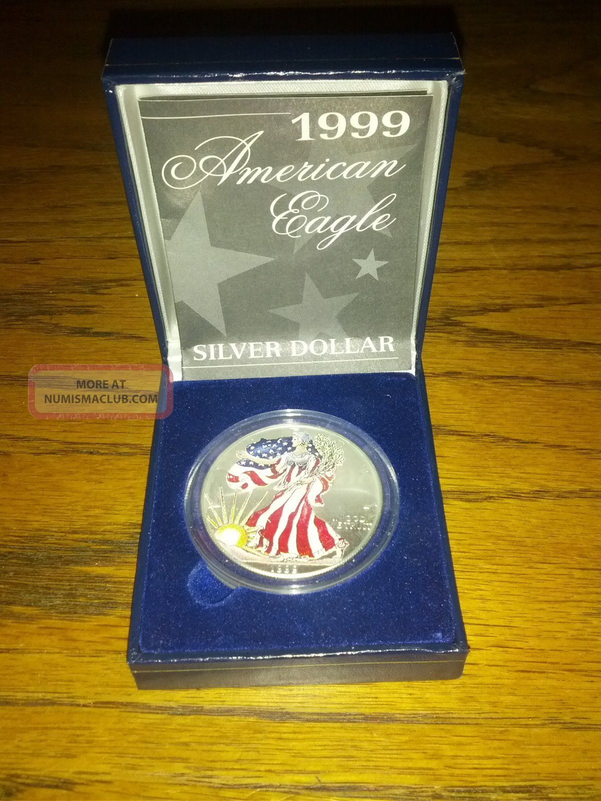1999 American Eagle Silver Dollar - W/color Collectors