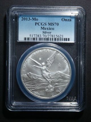 2013 - 1 Oz Mexico Libertad Pcgs - Ms 70 Bullion Fine Silver Coin photo