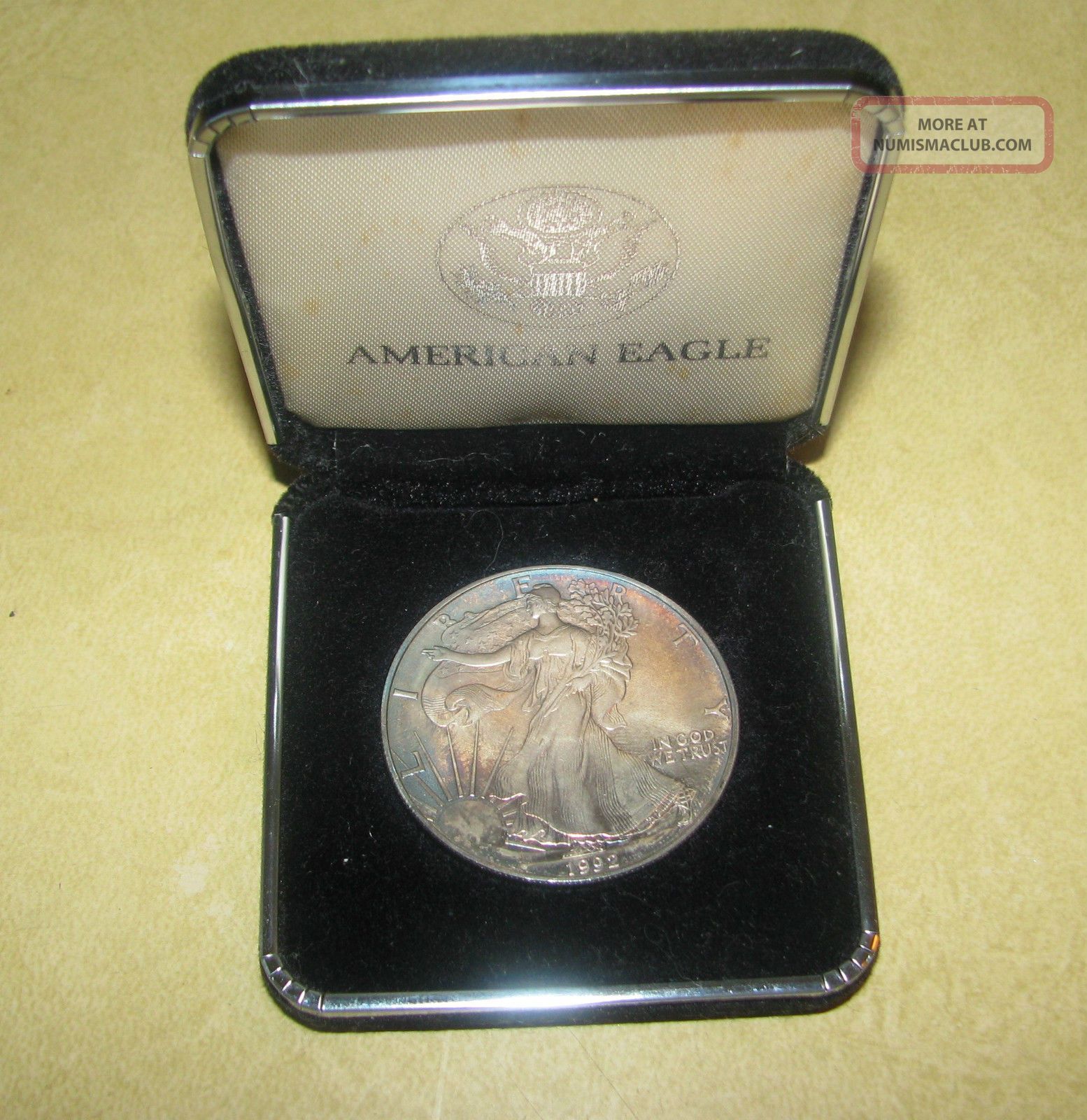 Silver Rimmed Coin 1992 – Rimmed Toned American Silver Eagle – One Ounce Fine Silver ...