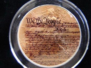 2001 Declaration Of Independence 2 Sided Colorized Silver Eagle photo