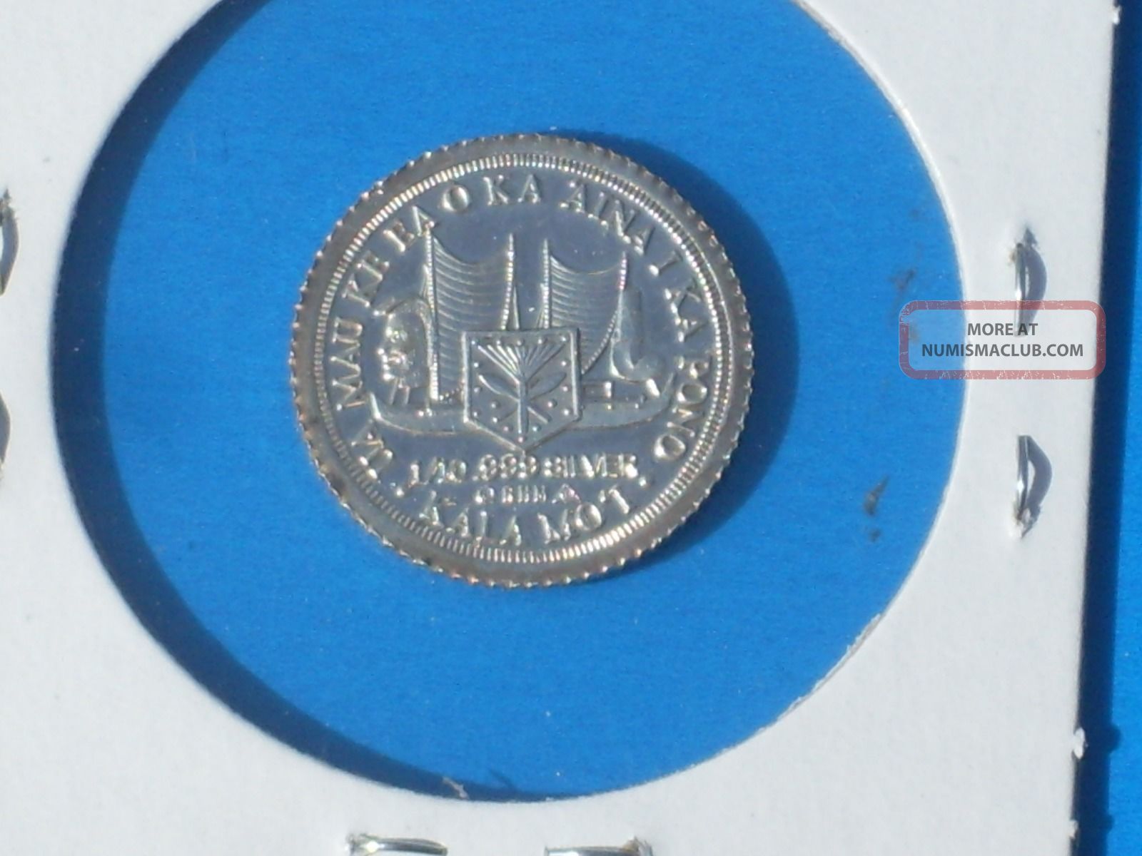 1993 Hawaii Sovereign Kala Mo ' I 1/10 Ounce. 999 Silver Rhm Mintage: 85