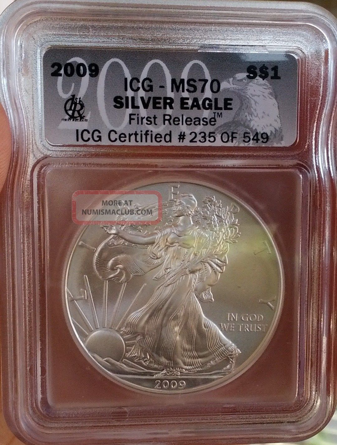 2009 American Silver Eagle Ms70 First Releases Icg