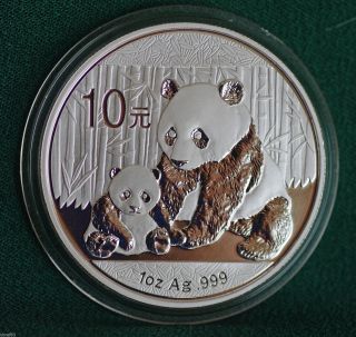 2012 Chinese Panda Proof 0.  999 Silver 10 Yuan Coin photo
