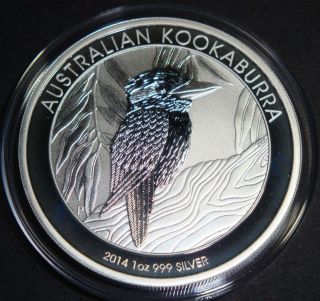 2014 - 1 Oz Kookaburra Australia Perth Bullion Fine Silver Coin photo