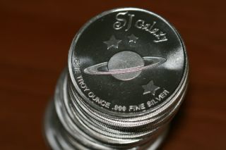 One 1 Oz Hw Minting Company Hwmc Sj Galaxy Fine.  999 Silver Coin Silver Round photo
