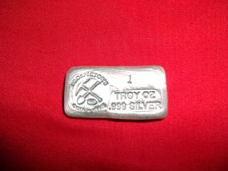1 Ounce Troy.  999 Fine Silver Prospector ' S Gold & Gems Silver Bar,  Item. photo