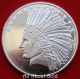 Solid Silver Round 1 Troy Oz Indian Head Liberty Bald Eagle.  999 Pure Proof - Like Silver photo 2