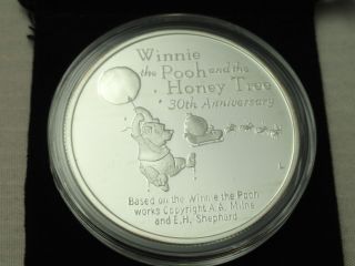 Walt Disney Winnie The Pooh 1 Oz Proof.  999 Pure Silver & Black Coin Bag photo