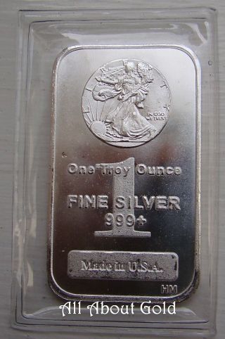 Solid Silver Bar 1 Troy Oz Walking Lady Liberty Fine.  999 Highland photo