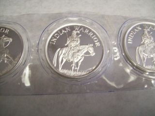 1 Oz.  999 Fine Silver Round Indian Chief Warrior War Pony Horse photo