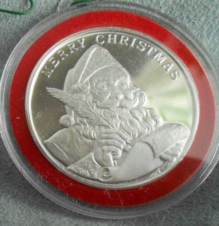2013.  999 Silver Bullion Christmas Ornament Santa Claus photo