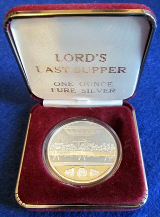 Stunning Lord ' S Last Supper Leonardo Da Vinci 1 Oz.  999 Silver Cameo Proof photo