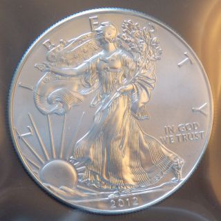 2012 American Silver Eagle 1 Oz.  999 Silver Coin Bu photo