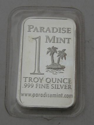 Paradisemint 1 Oz Silver Bar.  999 photo
