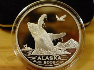 Alaska Official State 2009 Humpback 999 Silver Proof 1 Troy Oz 0730 Rare photo