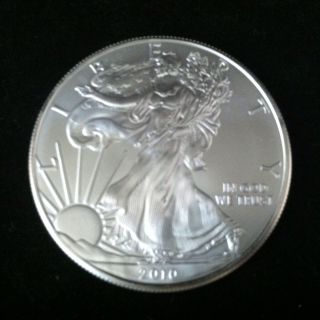 2010 American Silver Eagle 1 Oz.  999 Fine Silver Bullion & Usa 2 photo