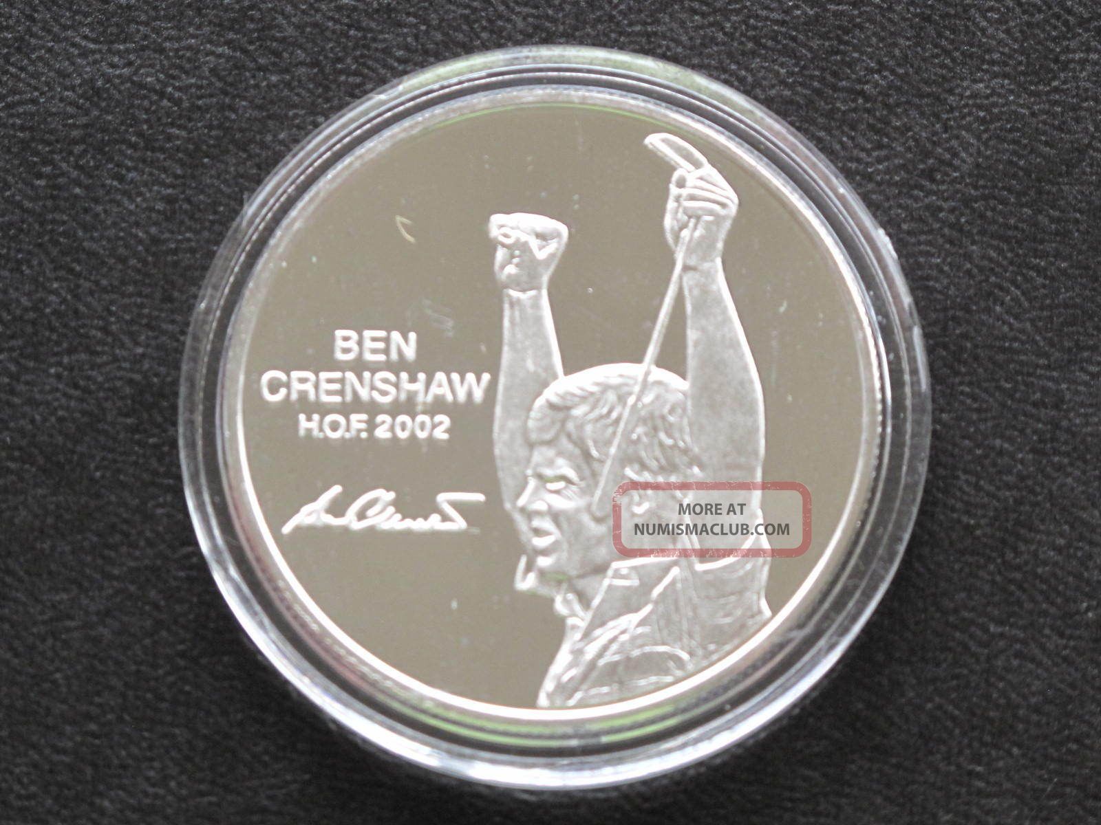 Ben Crenshaw Silver Art Round Golf Pga Tour Partner ' S Club H. O. F. D0547