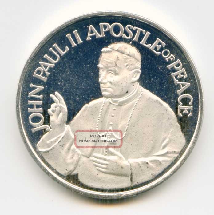 1987 1 Oz. 999 Fine Silver Round Pope John Paul Ii Apostle Of Peace ...