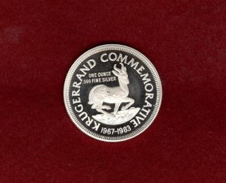 1967 - 1983 1oz.  999 Fine Krugerrand Commemorative Silver Round photo