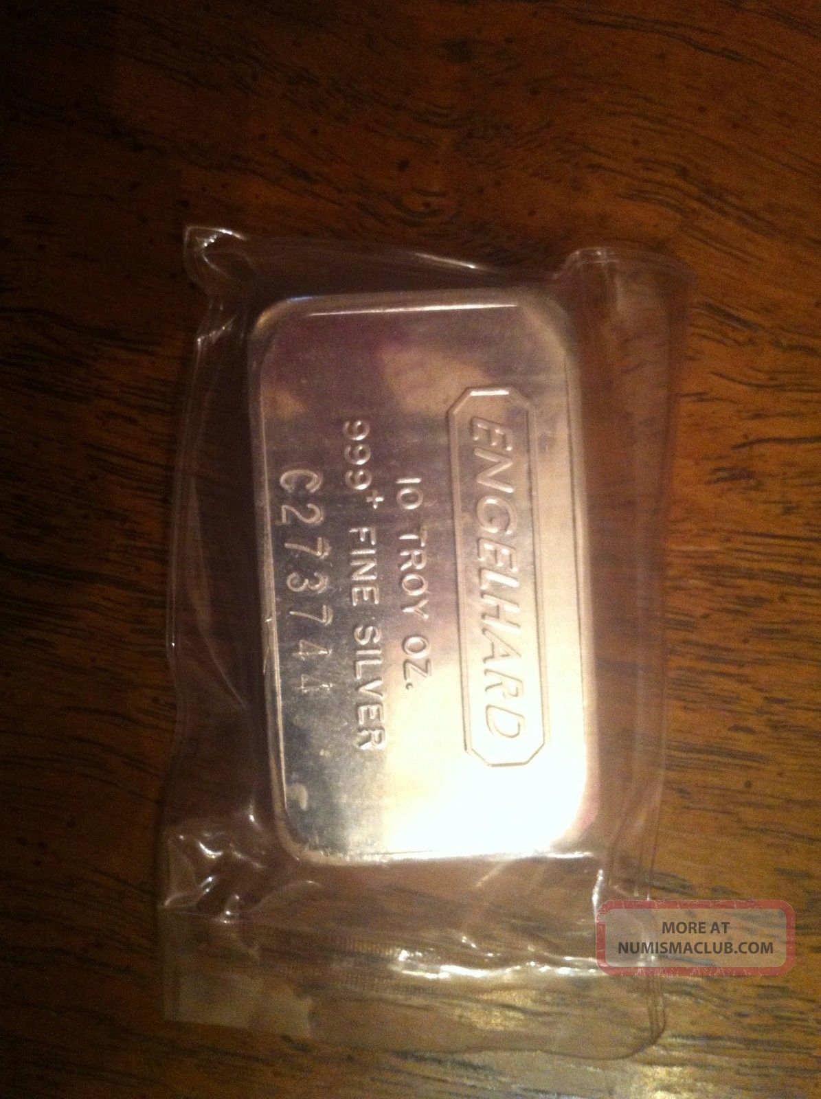 Engelhard Rare 10oz. 999 Fine Silver Bar With Low Serial Number