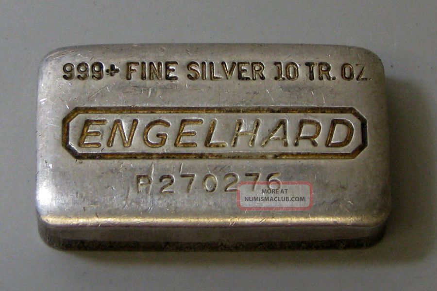 10 Oz. Engelhard. 999+ Fine Silver Bar