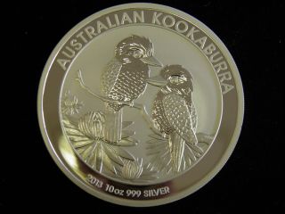 2013 10 Oz Silver Kookaburra Australian Perth.  999 Pure Silver (s/h) photo