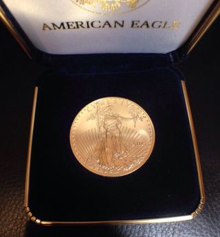 1 Oz Gold American Eagle $50 Coin 2011 W/ Box photo