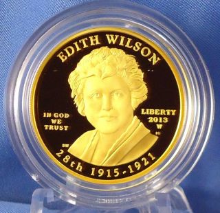 2013 W Edith Wilson First Spouse Series One - Half Ounce $10 Pure Gold Proof Coin photo