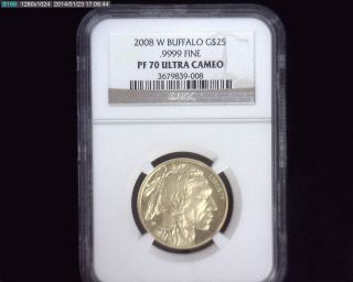 2008 - W American Gold Buffalo Proof (1/2 Oz) $25 - Ngc Pf70ucam photo