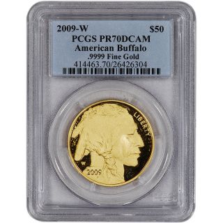 2009 - W American Gold Buffalo Proof (1 Oz) $50 - Pcgs Pr70dcam photo