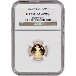 1996 - W American Gold Eagle Proof (1/10 Oz) $5 - Ngc Pf69ucam photo