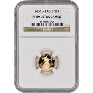 2000 - W American Gold Eagle Proof (1/10 Oz) $5 - Ngc Pf69ucam photo