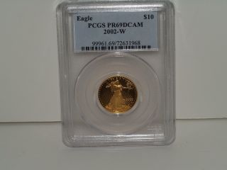 2002 - W American Eagle $10 Gold 1/4oz Pr69dcam photo