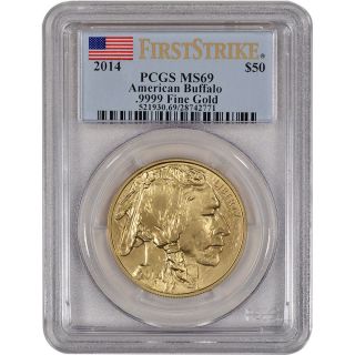 2014 American Gold Buffalo (1 Oz) $50 - Pcgs Ms69 - First Strike photo