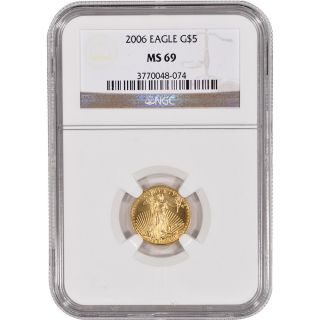 2006 American Gold Eagle (1/10 Oz) $5 - Ngc Ms69 photo