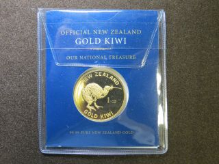 1 Oz Gold Kiwi Zealand Coin 99.  99 Pure Plastic Pouch One Ounce Aotearoa photo