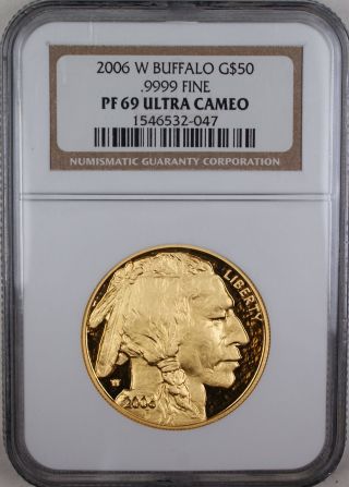 2006 W $50.  9999 Fine Gold Buffalo,  Ngc Pf 69 Ultra Cameo photo