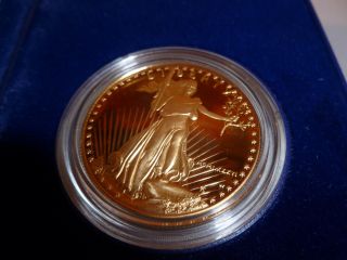1986 - W Gold American Eagle 1oz.  Proof $50 Bullion Coin & Box photo