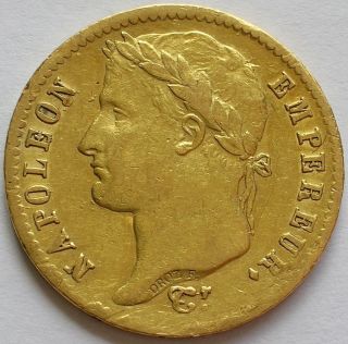 1812 W France Gold 20 Francs Coin Emperor Napoleon Bonaparte photo