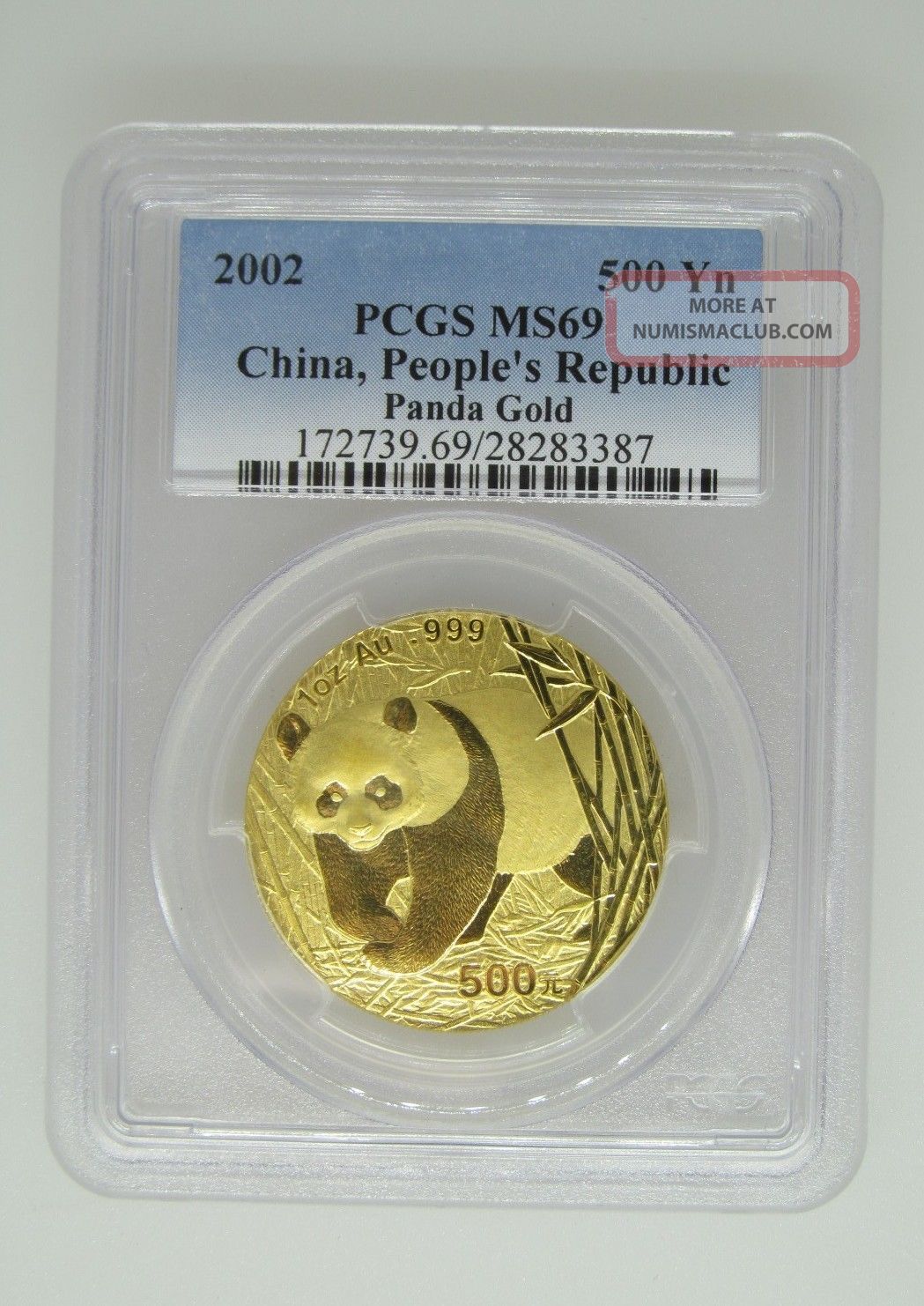 2002 Pcgs Ms69 China People ' S Republic -.  999 Gold Panda - 500 Yn - One Ounce - 1 Ozt China photo