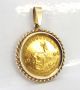 14k Yellow Gold Coin Pendant & 1/10 Oz.  Fine Gold 1984 South African Krugerrand Africa photo 1