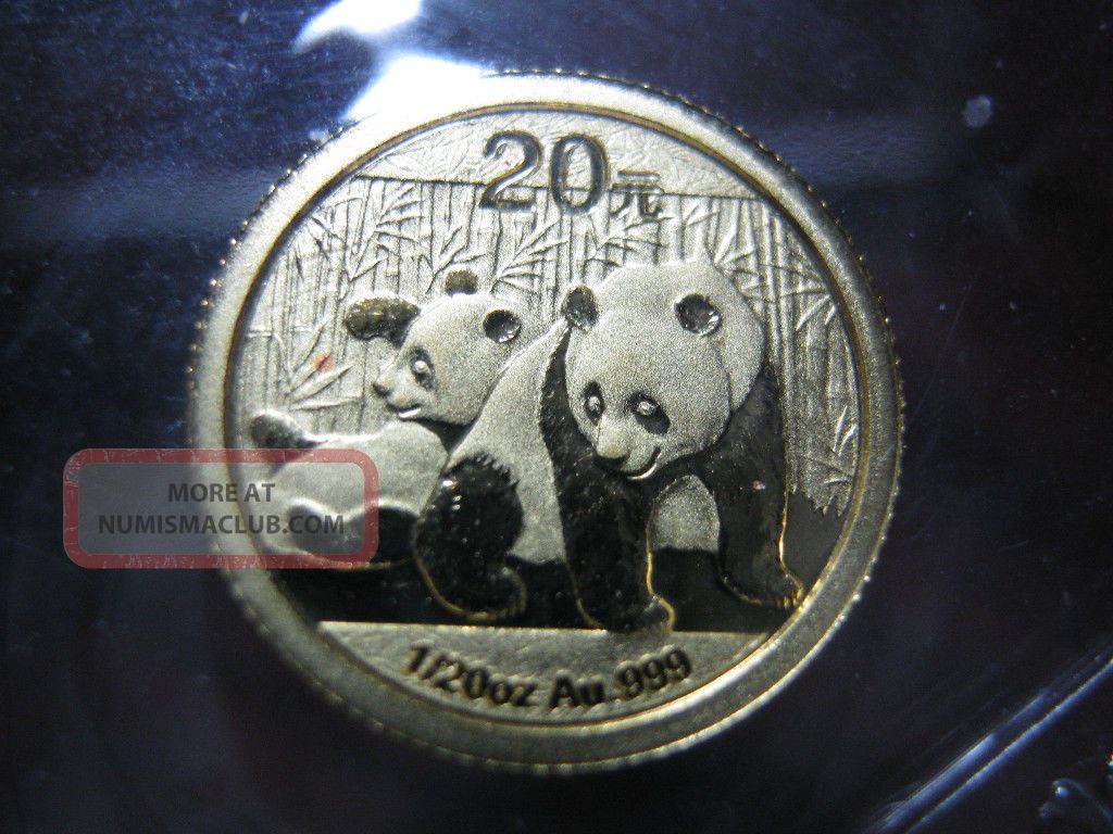 China - 2010 - Gold Panda - 1/20oz.  -.  999 Gold - China photo