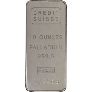 10 Oz.  Palladium Bar - Credit Suisse - 999.  5 Fine photo
