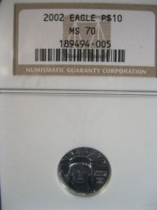 2002 Eagle $10 Ngc Ms 70 Platinum photo