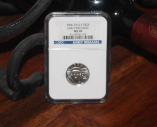 2006 Early Release $25 Platinum 1/4 Ounce Ngc Ms70 photo